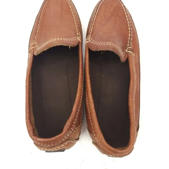 Duluth Trading Co Brown Pebble Leather Driving Loafer Men's 8 W 43183